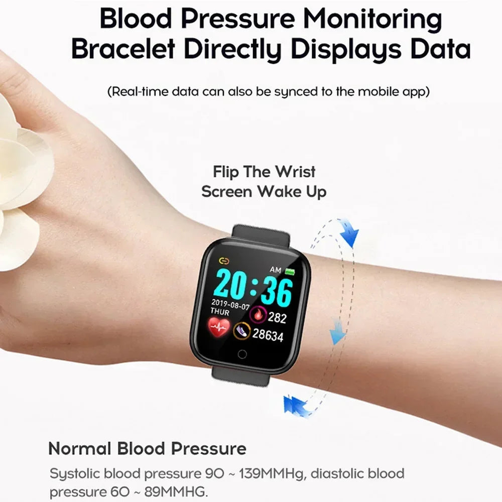 Smart Watch Men Women D20 Bluetooth Heart Rate Monitor Blood Pressure Fitness Bracelet Fashion Smartwatch Y68 for IOS Android