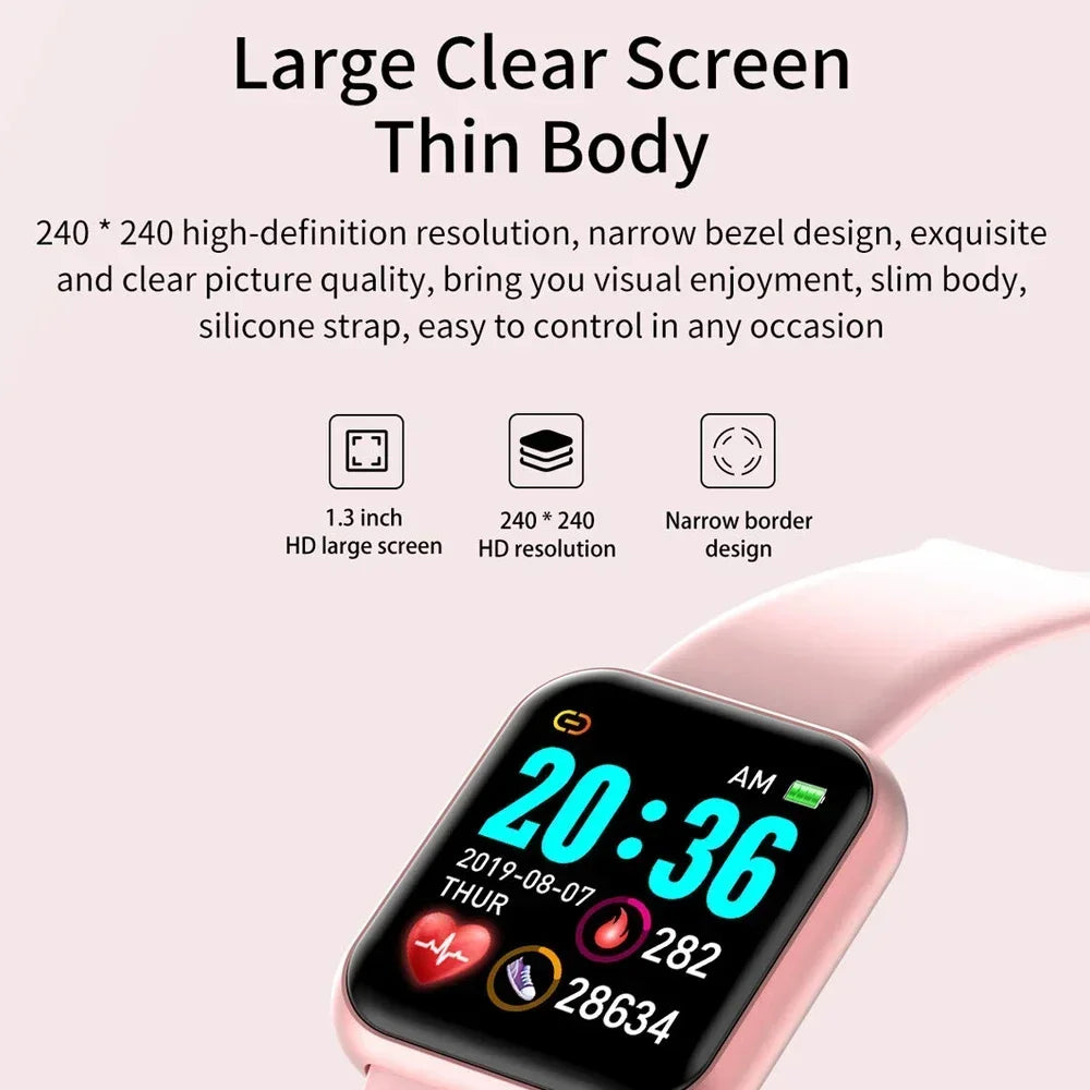 Smart Watch Men Women D20 Bluetooth Heart Rate Monitor Blood Pressure Fitness Bracelet Fashion Smartwatch Y68 for IOS Android