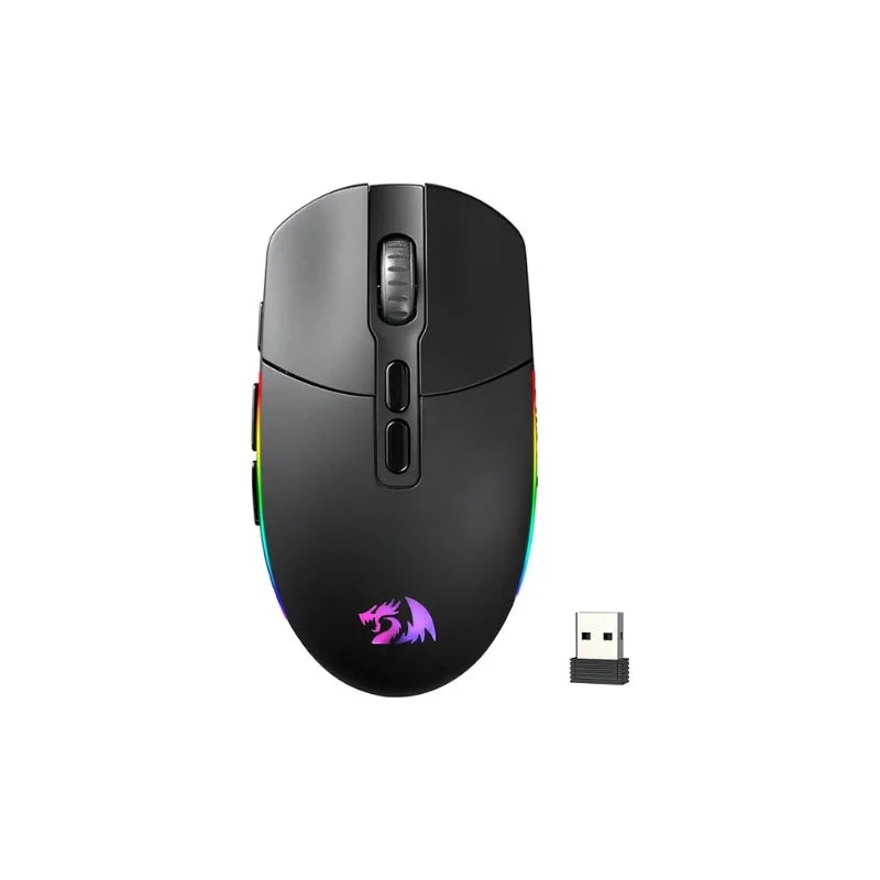 Redragon M719 Pro Wireless Optical Gaming Mouse, 8 Programmable Buttons, RGB 10,000 DPI, Ergonomic PC Computer Gaming Mice