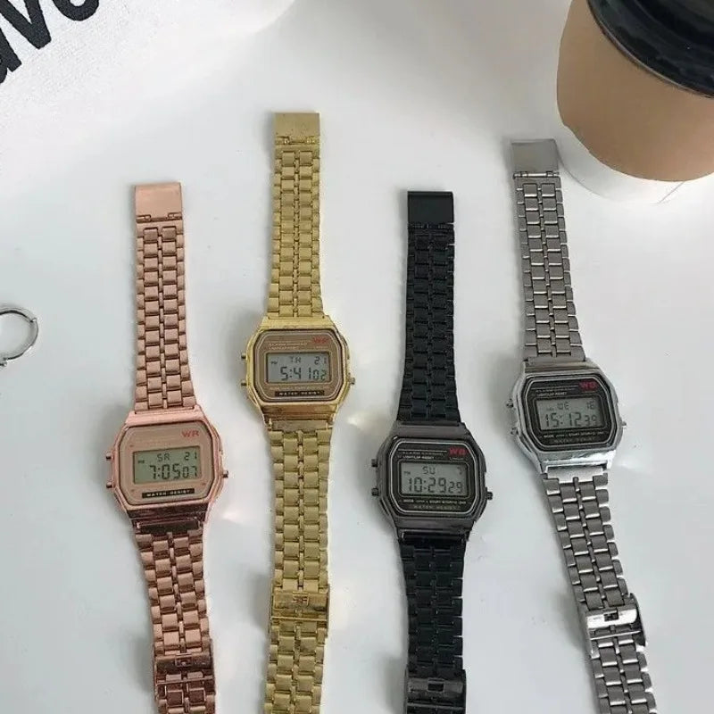 Mens Watch Digital Led Luxury Stainless Steel Square Wristwatch Electronic Watches for Men Female Clock Reloj Hombre