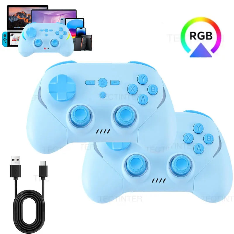 RGB Wireless Controller For Nintendo Switch 1/2 Console Hall Effect Joystick Gamepads for PS4/Android/IOS/PC Controls Accessorie