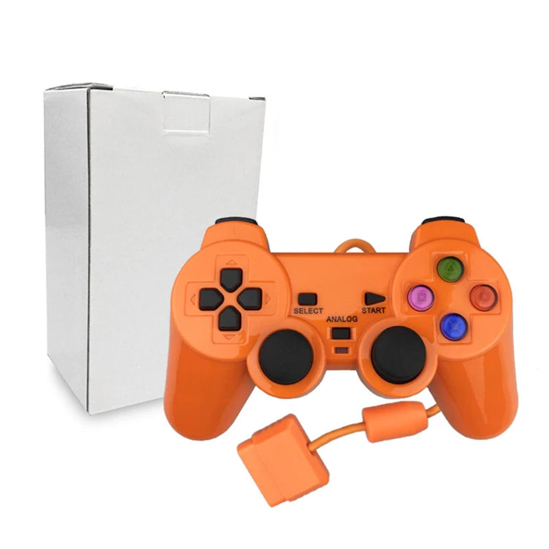 Transparent Blue Color For PS2 Wired Controller With Dual vibration