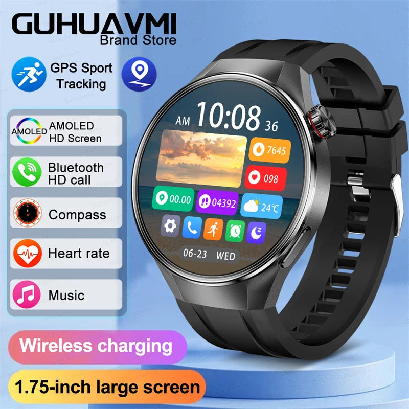 2026New For fashion G5 Pro Smart Watch Men HD AMOLED Screen GPS Motion trajectory HeartRate Bluetooth Call 1.75" SmartWatch IP68
