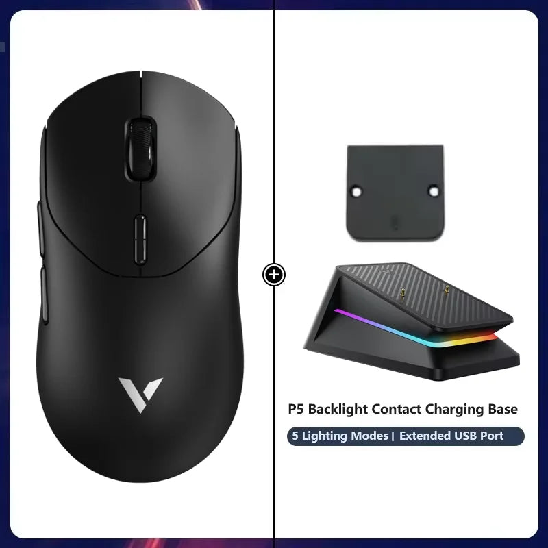 Rapoo VT2 Wireless Gaming Mouse True 8K Wireless Polling Rate Esports Grade 53g Lightweight 26000DPI Up to 500 Hr Battery Life