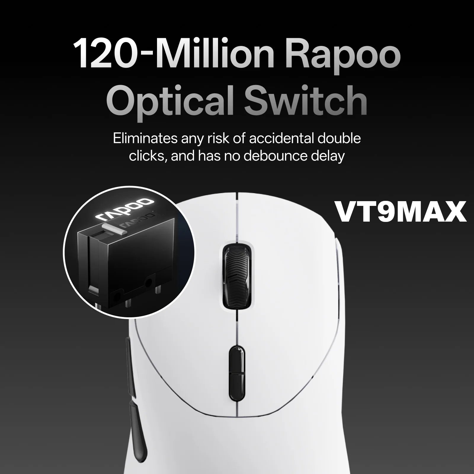 Rapoo VT9 GEN-2 Wireless Gaming Mouse True 8K Wireless Polling Rate 53g Lightweight Up to 750Hr Battery Life