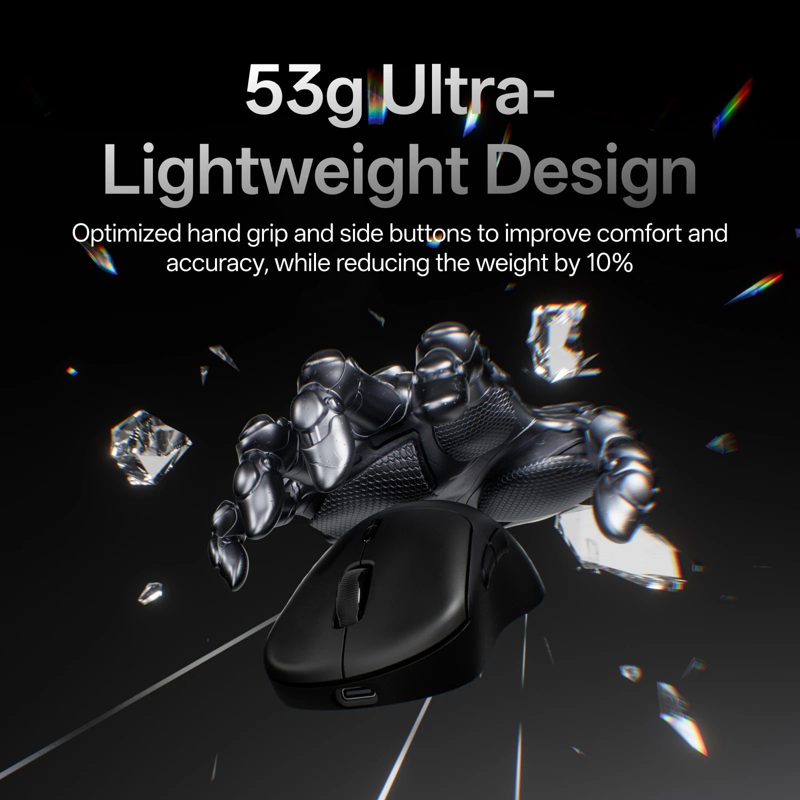 Rapoo VT3 /VT3 MAX Wireless Gaming Mouse True 8K Wireless Polling Rate 53g Lightweight Up to 750Hr Battery Life Macro Enabled