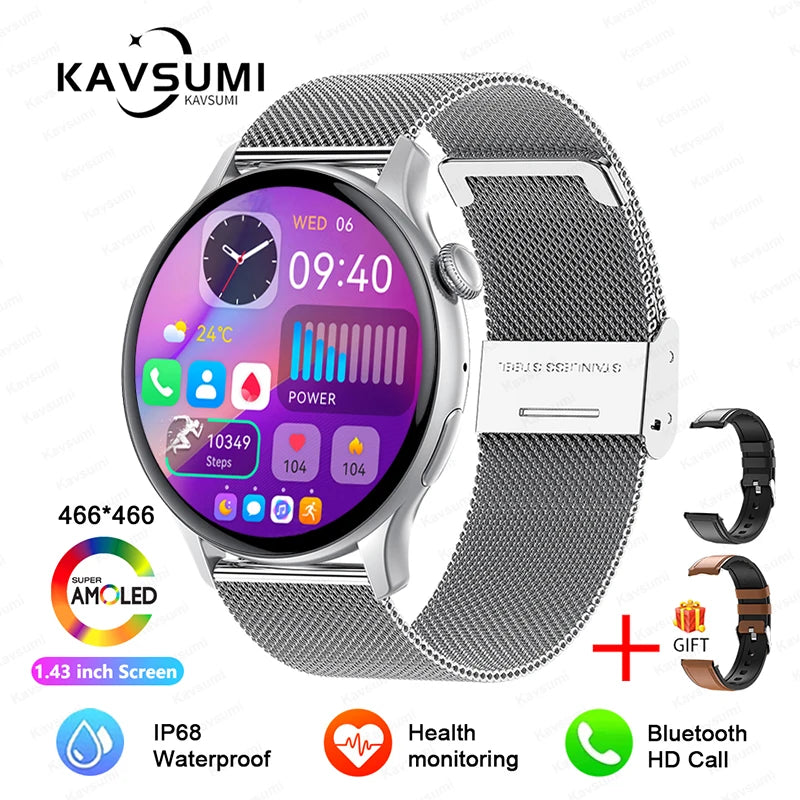 2025 NFC Smart Watch Amoled HD GPS Track Sports Heart Rate Bluetooth Call Waterproof Ladies Women Smartwatch For Women's Gift