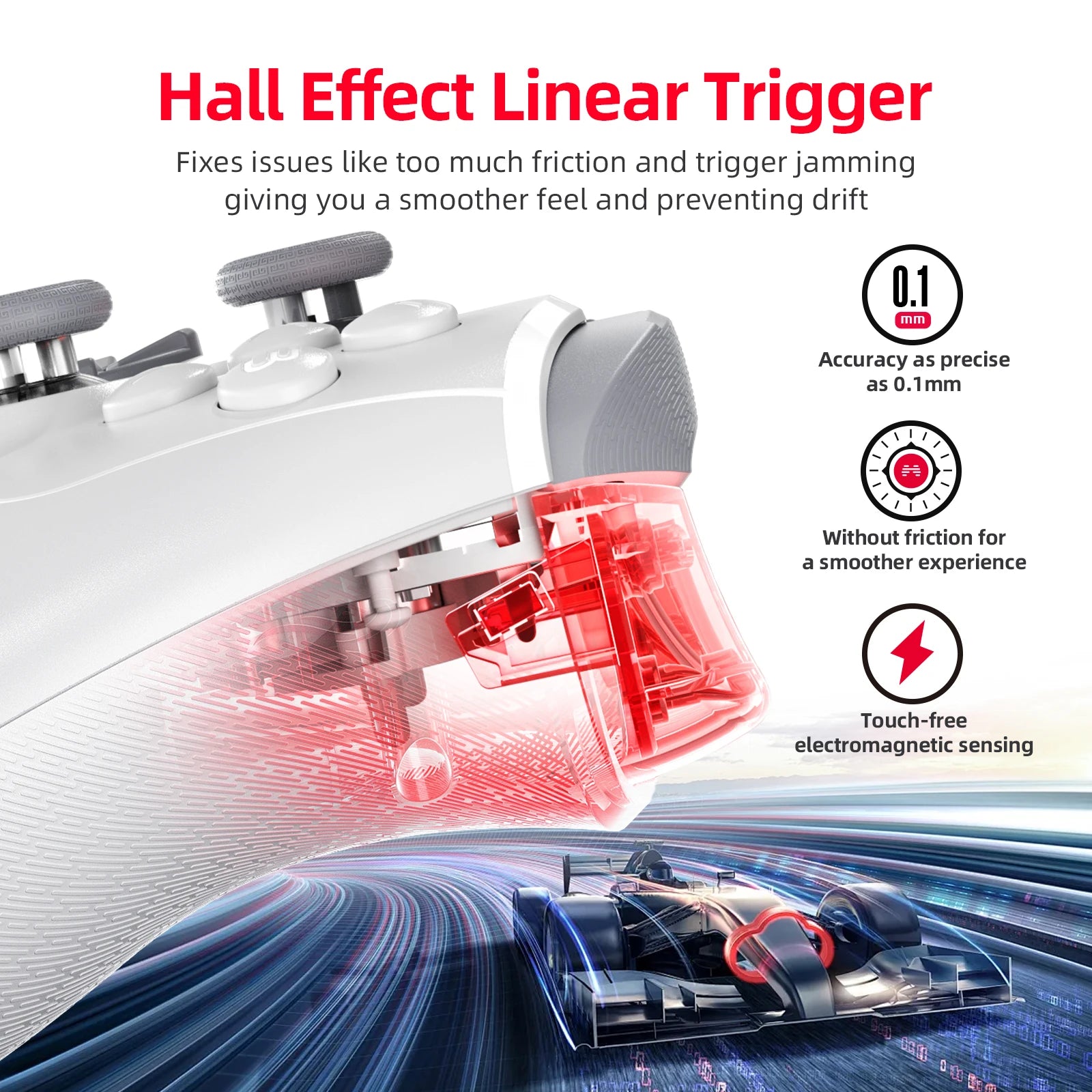 BEITONG Kunpeng20/ KP20 Wireless Gaming Controller TMR Joysticks Hall Effect Triggers Gamepad for PC/Switch/Switch 2/Phone