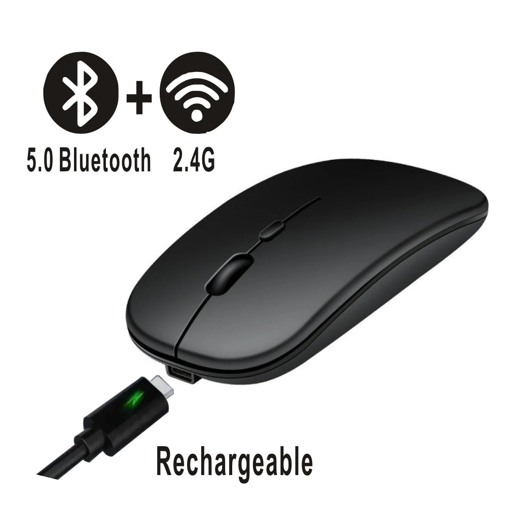 Rechargeable Bluetooth Mouse Wireless Dual Mode Electronics Silent Computer  gaming  Ergonomic Gamer 2.4 USB for PC Laptops