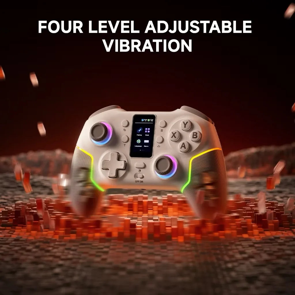 STK-7052 BT Wireless Android Game Controller Intelligent Screen RGB Lighting Six Axis Joystick Switch Mobile Phone PC