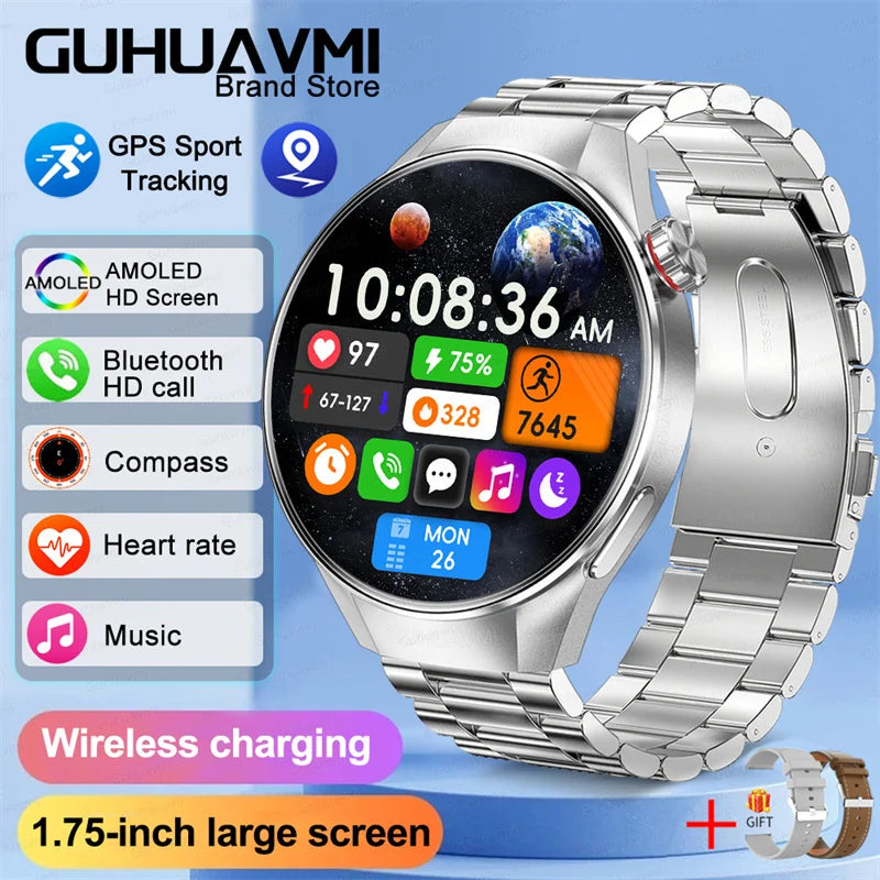 2026New For fashion G5 Pro Smart Watch Men HD AMOLED Screen GPS Motion trajectory HeartRate Bluetooth Call 1.75" SmartWatch IP68