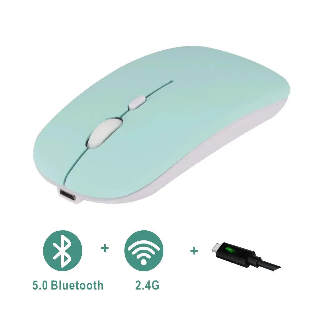 Rechargeable Bluetooth Mouse Wireless Dual Mode Electronics Silent Computer  gaming  Ergonomic Gamer 2.4 USB for PC Laptops