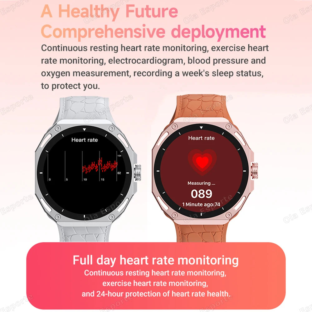 New Outdoor Smart Watch 1.52" AMOLED Screen Bluetooth Call Sleep Health Monitor Sports Fitness Smartwatch Men Women Holiday Gift