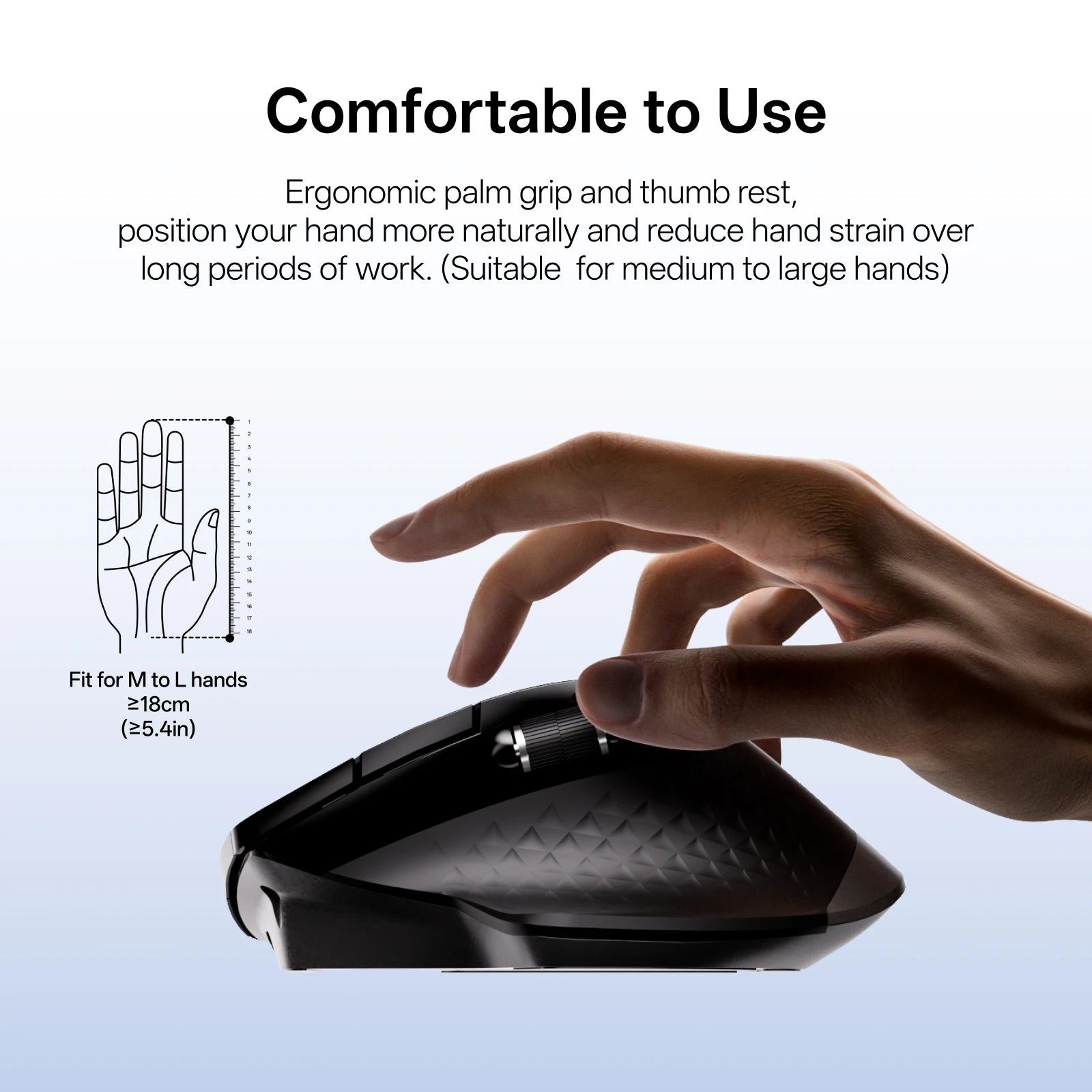 Rapoo 2026 New MT710L Multi-mode Rechargeable Wireless Mouse Ergonomic 4000 DPI Bluetooth Mouse Easy-Switch Up to 4 Devices