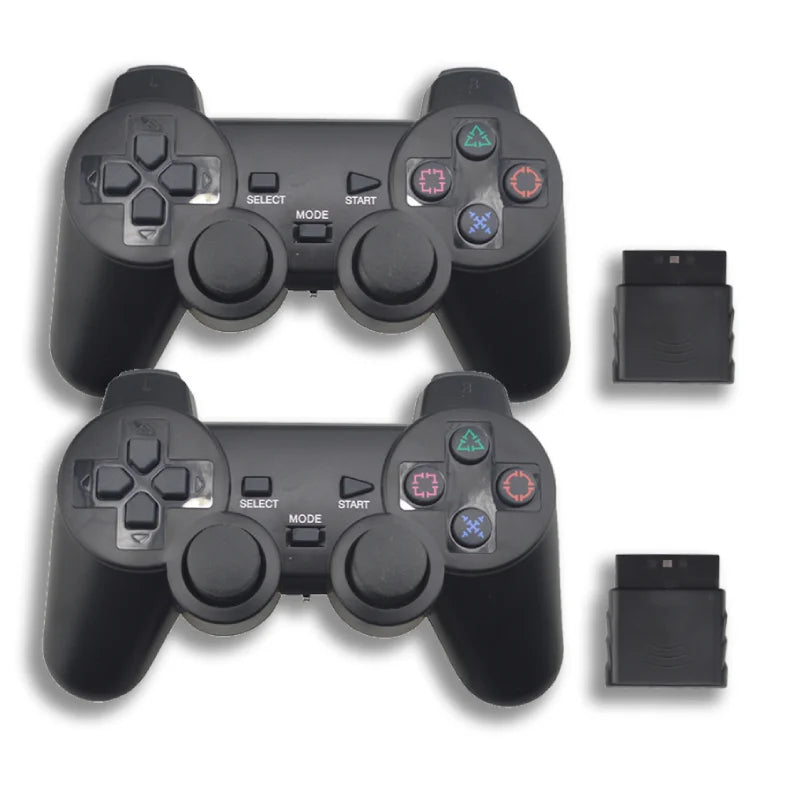 1/2Pack Wireless Controller 2.4G Dual Vibration For PS2/PSONE/PSX  Black Remote Controllers Gamepad For PlayStation 2 Console