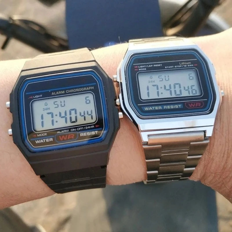 Mens Watch Digital Led Luxury Stainless Steel Square Wristwatch Electronic Watches for Men Female Clock Reloj Hombre