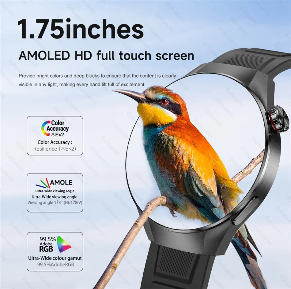 2026New For fashion G5 Pro Smart Watch Men HD AMOLED Screen GPS Motion trajectory HeartRate Bluetooth Call 1.75" SmartWatch IP68