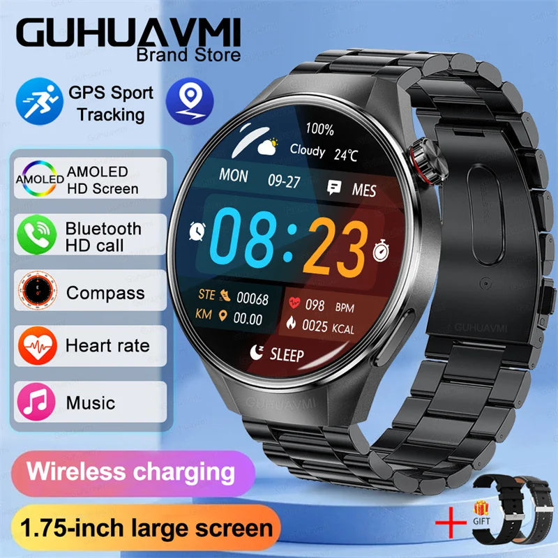 2026New For fashion G5 Pro Smart Watch Men HD AMOLED Screen GPS Motion trajectory HeartRate Bluetooth Call 1.75" SmartWatch IP68