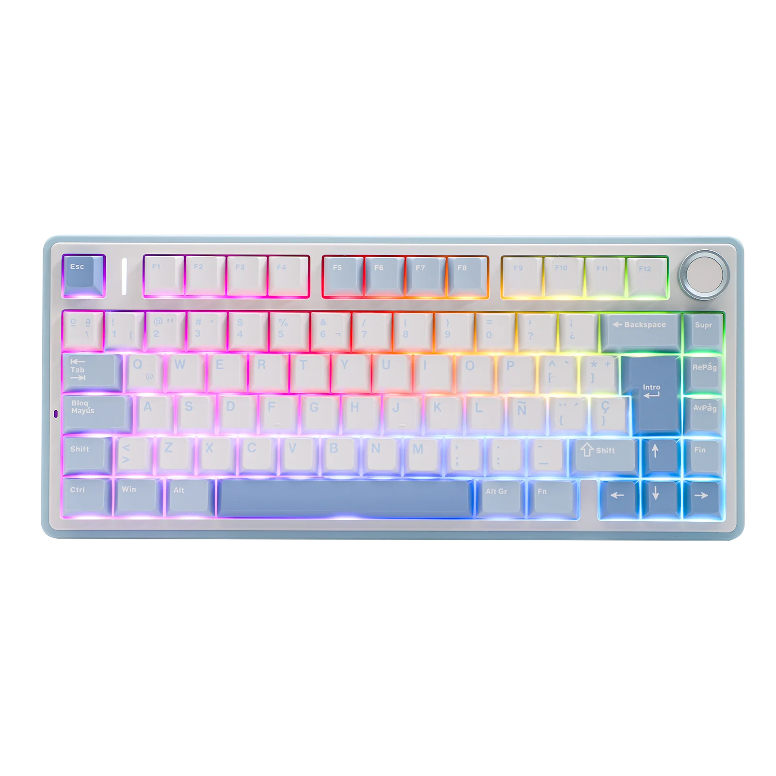 EPOMAKER AULA F75 ISO-ES 75% Spanish QWERTY Hot-Swap Gasket-Mounted Wired/Bluetooth/2.4GHz Wireless Mechanical Gaming Keyboard RGB Backlight