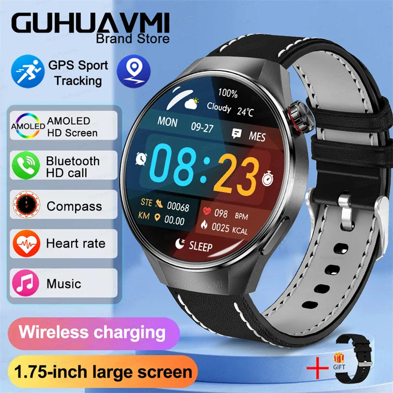 2026New For fashion G5 Pro Smart Watch Men HD AMOLED Screen GPS Motion trajectory HeartRate Bluetooth Call 1.75" SmartWatch IP68