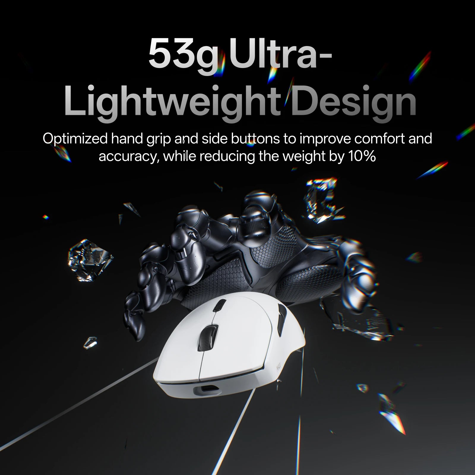 Rapoo VT9 GEN-2 Wireless Gaming Mouse True 8K Wireless Polling Rate 53g Lightweight Up to 750Hr Battery Life