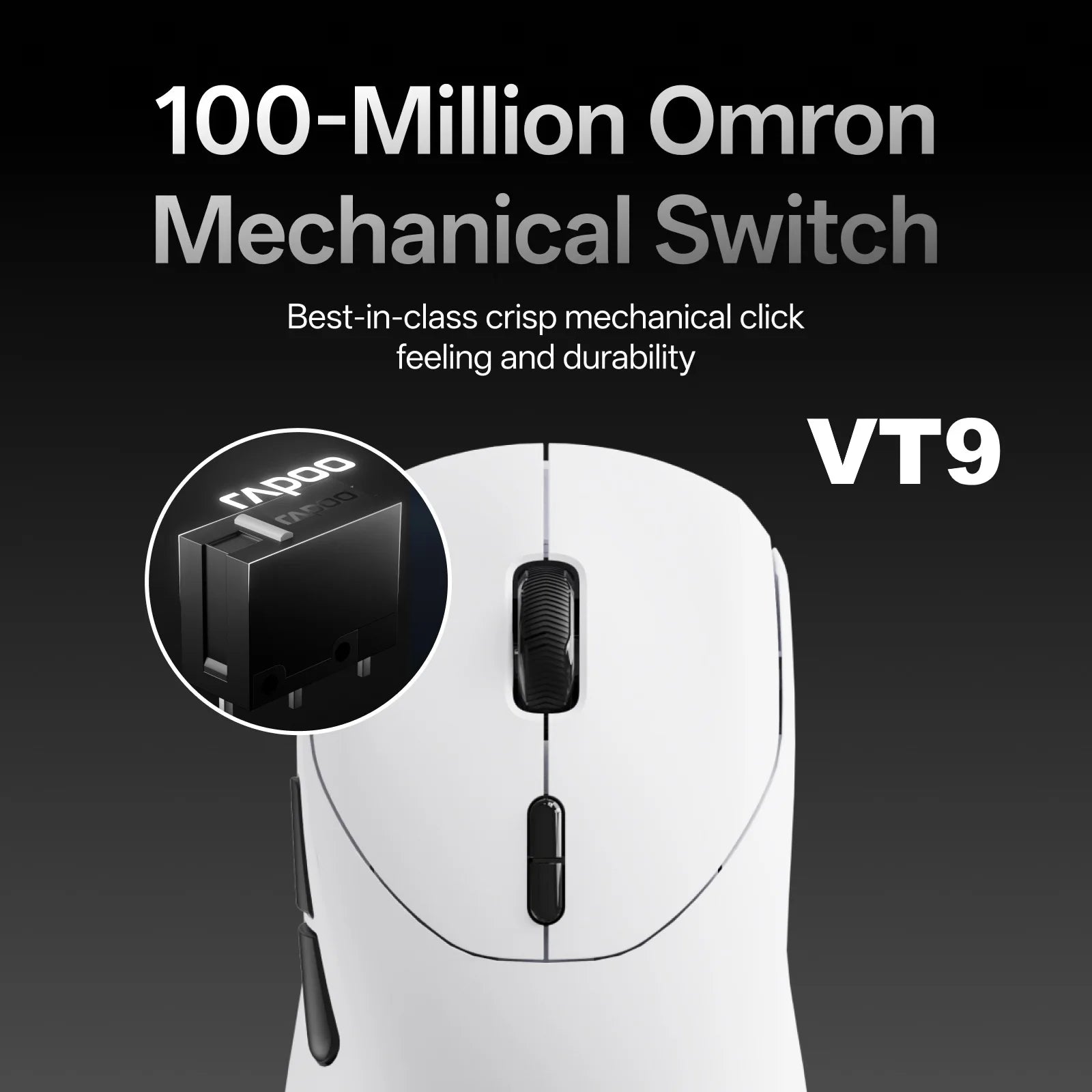 Rapoo VT9 GEN-2 Wireless Gaming Mouse True 8K Wireless Polling Rate 53g Lightweight Up to 750Hr Battery Life