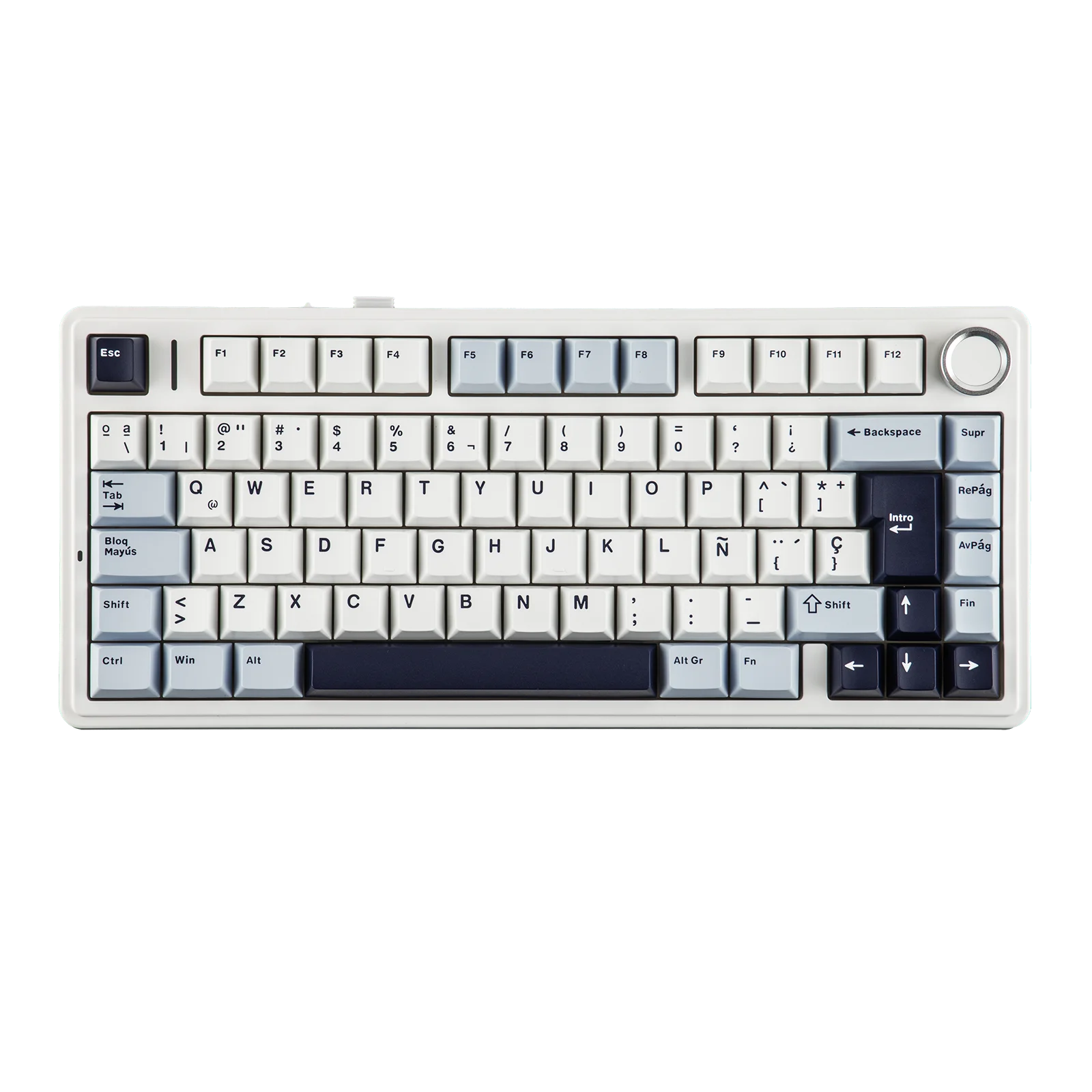 EPOMAKER AULA F75 ISO-ES 75% Spanish QWERTY Hot-Swap Gasket-Mounted Wired/Bluetooth/2.4GHz Wireless Mechanical Gaming Keyboard RGB Backlight