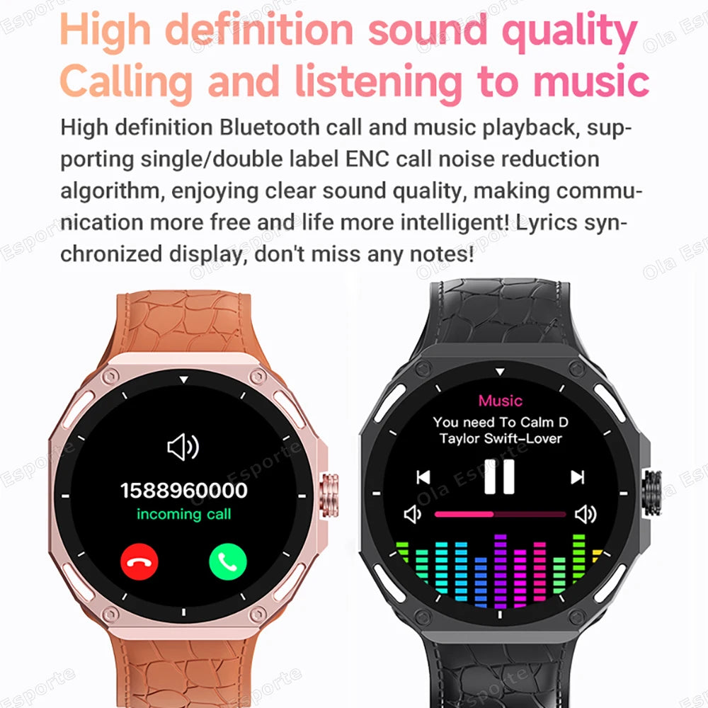 New Outdoor Smart Watch 1.52" AMOLED Screen Bluetooth Call Sleep Health Monitor Sports Fitness Smartwatch Men Women Holiday Gift