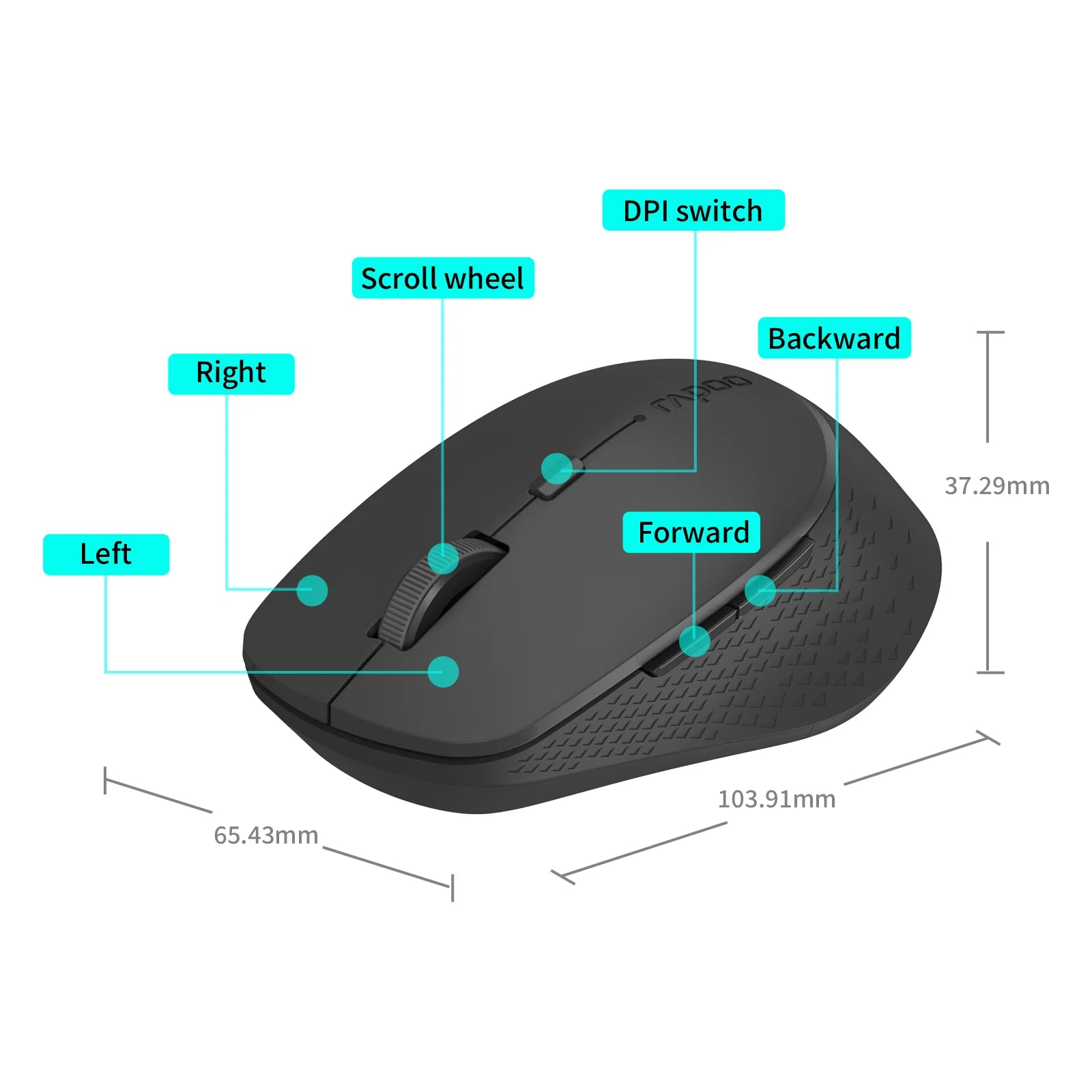 Rapoo M300G Wireless Mouse Multi-Mode Silent Mouse 2400 DPI Optical Bluetooth Mouse for Tablet Laptop Computer PC 2.4G Mice