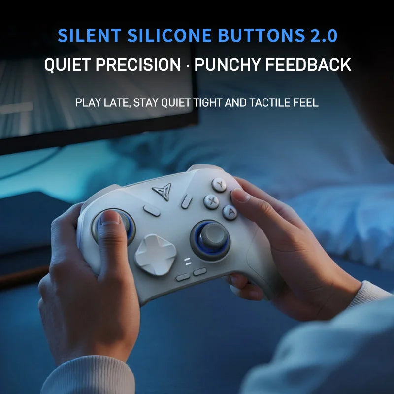 The Flydigi Direwolf 4 multi-mode wireless game controller supports PC, Nintendo Switch, Android, and iOS phones.