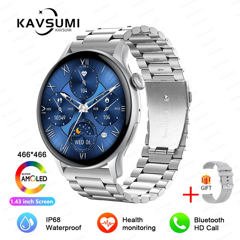 2025 NFC Smart Watch Amoled HD GPS Track Sports Heart Rate Bluetooth Call Waterproof Ladies Women Smartwatch For Women's Gift