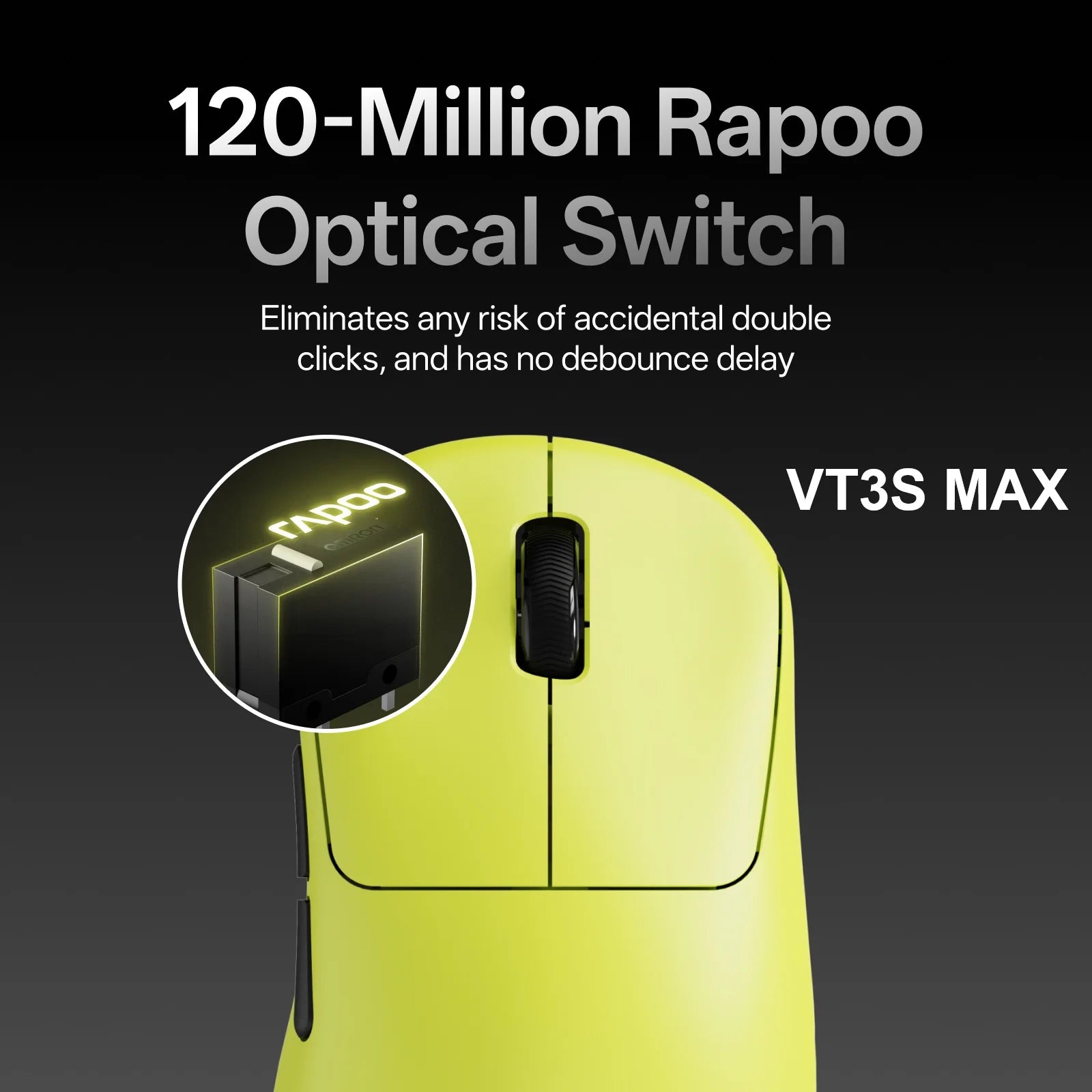 Rapoo VT3S /VT3S MAX GEN-2 Wireless Gaming Mouse True 8K Wireless Polling Rate 49g Ultra Lightweight Up to 750Hr Battery Life