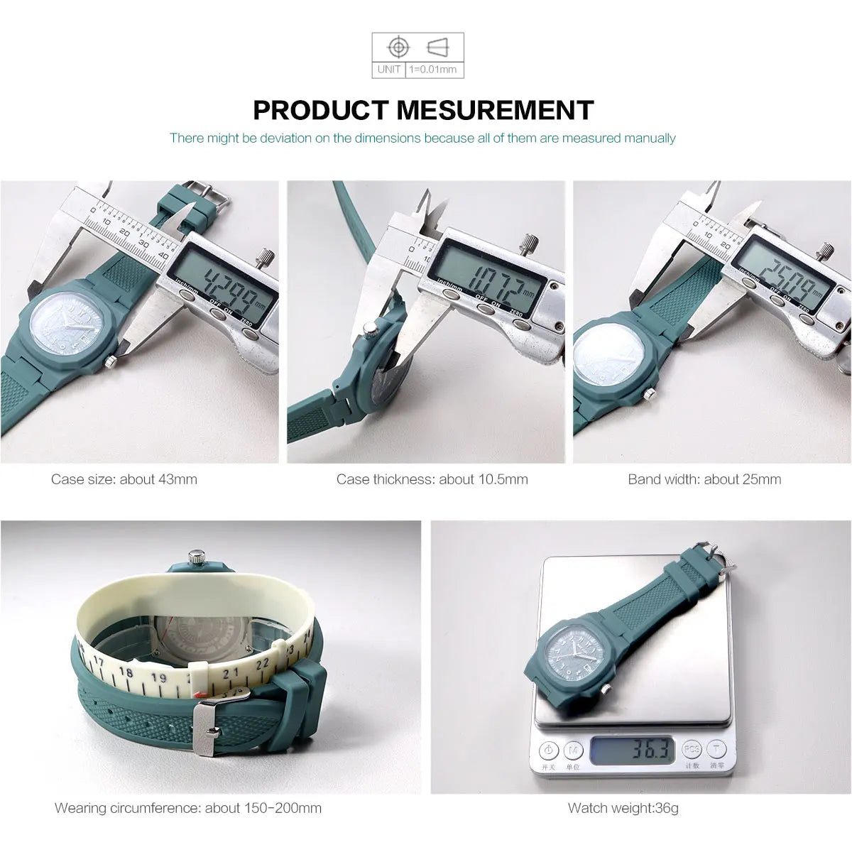 MEGIR Square Luxury Men's Watch with Arabic Numerals Luminous Calendar Date Silicone Strap Male Sports Quartz Wristwatch For Man