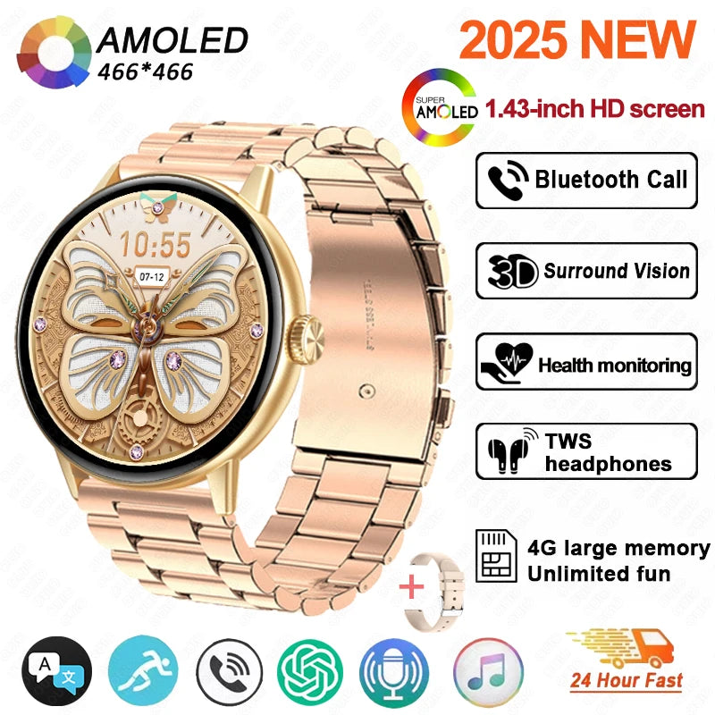 New DT M5 Smart Watch 4GB Memory 1.43-inch HD Screen Built-in Photo Album Local Album Video Sport Mode Bluetooth Call Smartwatch