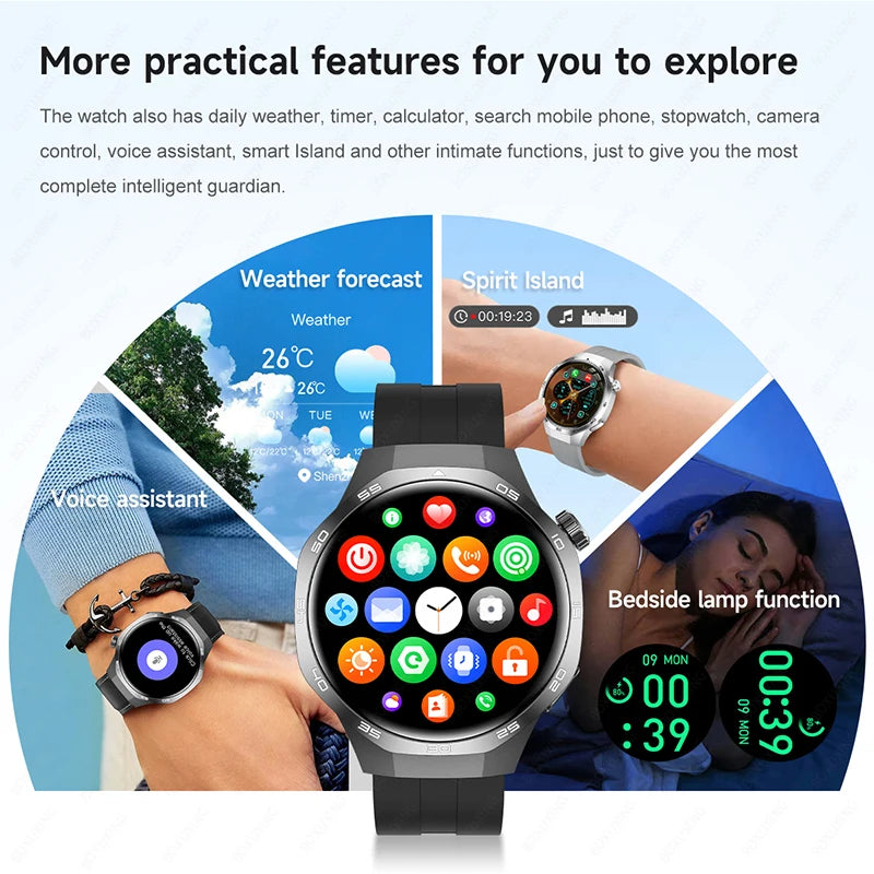 2025 New Watch 5 MAX Smart Watch HD AMOLED Screen NFC GPS Tracker Bluetooth Call Waterproof Sports Health Smartwatch Men Women