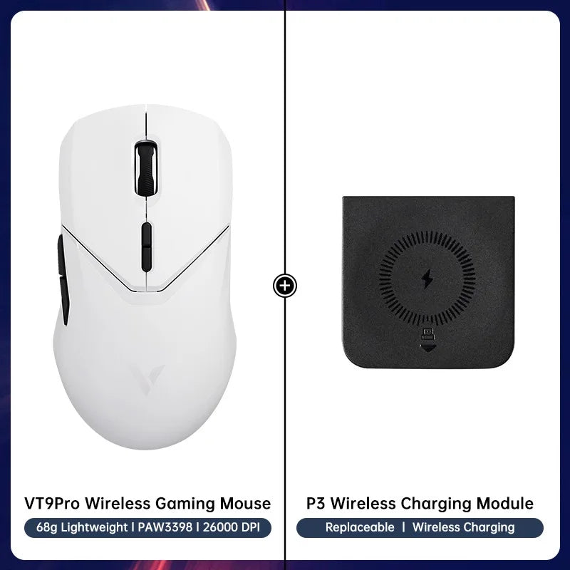 Rapoo VT9PRO Wireless Gaming Mouse Esports Grade 68g Ultra-Light 26000DPI 8 Buttons Optical PAW3398 Computer Mouse For Laptop PC