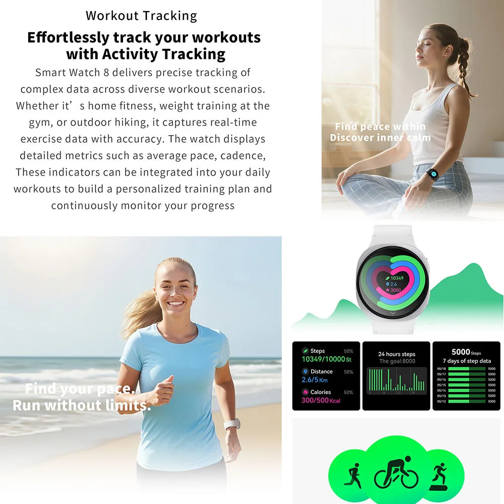 2025 New Smart Watch 8 Classic 46mm Ultra HD Screen ChatGPT GPS NFC Compass Clock Bluetooth Call Waterproof Smartwatch Men Women